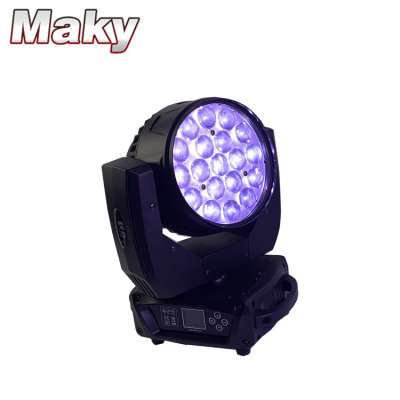 2020 MAKY  New disco light   19x15W high power RGBW 4 in 1 LEDs moving head light